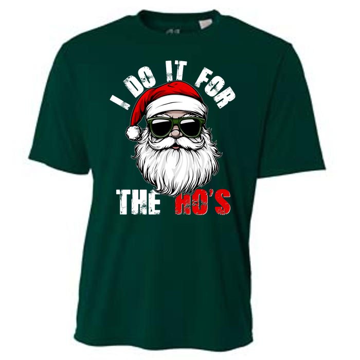 Christmas I Do It For The Hos Santa Claus Cooling Performance Crew T-Shirt