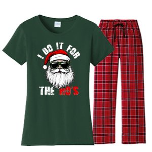 Christmas I Do It For The Hos Santa Claus Women's Flannel Pajama Set