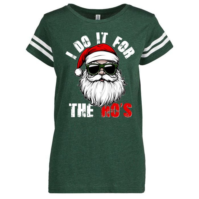 Christmas I Do It For The Hos Santa Claus Enza Ladies Jersey Football T-Shirt