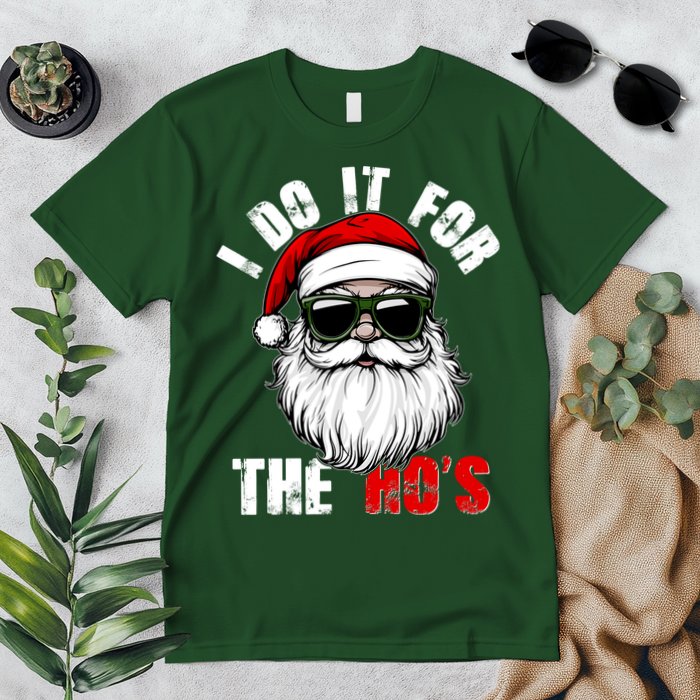 Christmas I Do It For The Hos Santa Claus Premium T-Shirt
