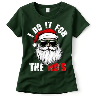 Christmas I Do It For The Hos Santa Claus Womens T-Shirt