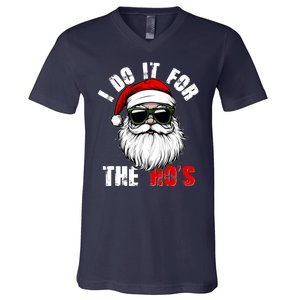 Christmas I Do It For The Hos Santa Claus V-Neck T-Shirt