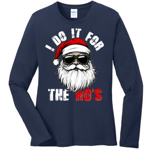 Christmas I Do It For The Hos Santa Claus Ladies Long Sleeve Shirt