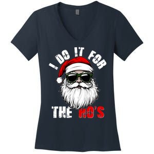 Christmas I Do It For The Hos Santa Claus Women's V-Neck T-Shirt