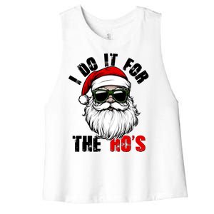 Christmas I Do It For The Hos Santa Claus Women's Racerback Cropped Tank