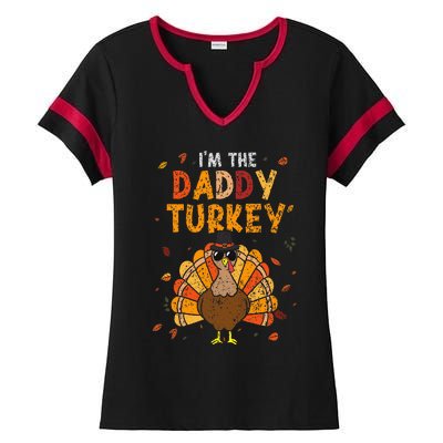 Cool I'm Daddy Turkey Thankful Papa Happy Thanksgiving Dad Ladies Halftime Notch Neck Tee