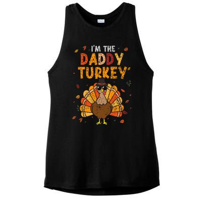 Cool I'm Daddy Turkey Thankful Papa Happy Thanksgiving Dad Ladies PosiCharge Tri-Blend Wicking Tank