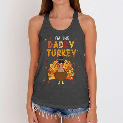 Cool I'm Daddy Turkey Thankful Papa Happy Thanksgiving Dad Women's Knotted Racerback Tank