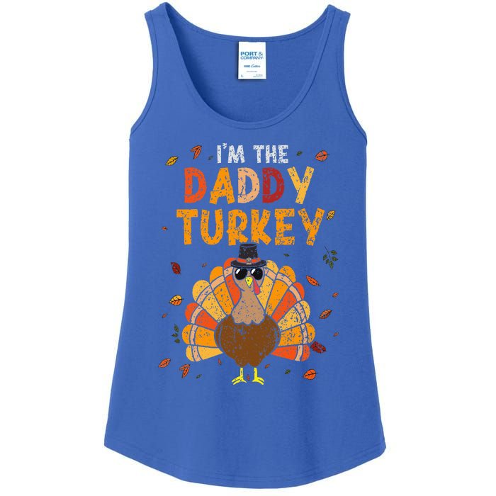 Cool I'm Daddy Turkey Thankful Papa Happy Thanksgiving Dad Ladies Essential Tank