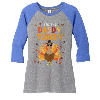 Cool I'm Daddy Turkey Thankful Papa Happy Thanksgiving Dad Women's Tri-Blend 3/4-Sleeve Raglan Shirt