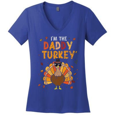 Cool I'm Daddy Turkey Thankful Papa Happy Thanksgiving Dad Women's V-Neck T-Shirt