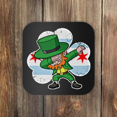 Chicago Irish Dabbing Leprechaun St Patricks Day Gift Coaster