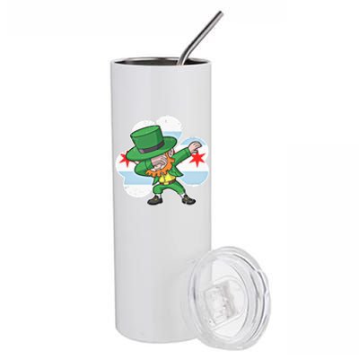 Chicago Irish Dabbing Leprechaun St Patricks Day Gift Stainless Steel Tumbler