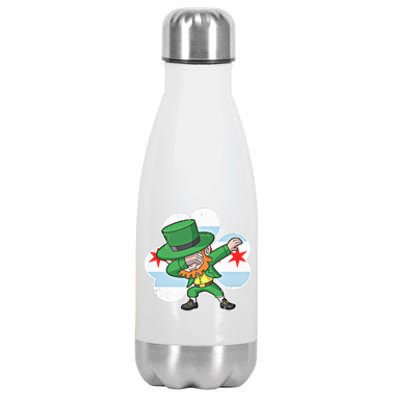 Chicago Irish Dabbing Leprechaun St Patricks Day Gift Stainless Steel Insulated Water Bottle