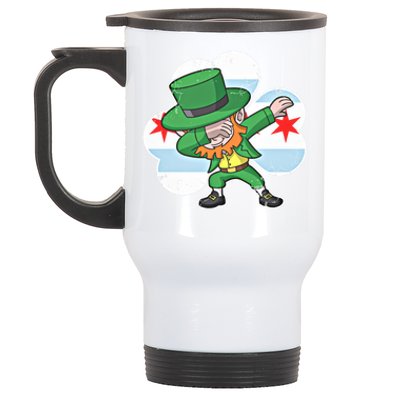 Chicago Irish Dabbing Leprechaun St Patricks Day Gift Stainless Steel Travel Mug