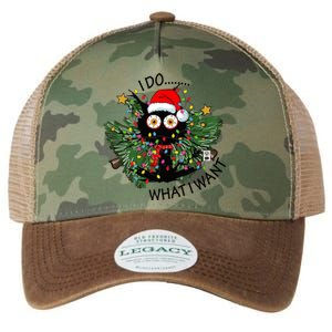 Cat I Do What I Want Christmas Tree Funny Cat Gift Legacy Tie Dye Trucker Hat