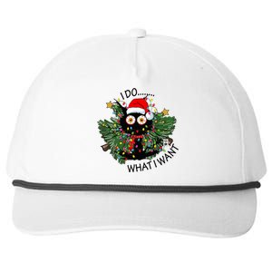 Cat I Do What I Want Christmas Tree Funny Cat Gift Snapback Five-Panel Rope Hat