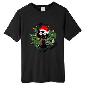 Cat I Do What I Want Christmas Tree Funny Cat Gift Tall Fusion ChromaSoft Performance T-Shirt