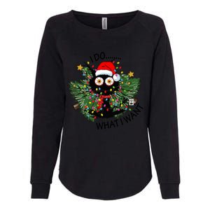 Cat I Do What I Want Christmas Tree Funny Cat Gift Womens California Wash Sweatshirt