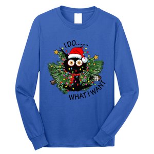 Cat I Do What I Want Christmas Tree Funny Cat Gift Long Sleeve Shirt