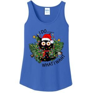 Cat I Do What I Want Christmas Tree Funny Cat Gift Ladies Essential Tank