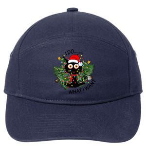 Cat I Do What I Want Christmas Tree Funny Cat Gift 7-Panel Snapback Hat