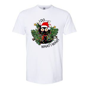 Cat I Do What I Want Christmas Tree Funny Cat Gift Softstyle CVC T-Shirt