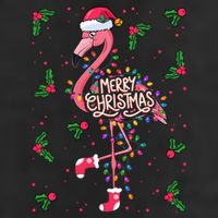 Christmas IM Dreaming Of A Pink Christmas Festive Flamingo Gift 7 Panel Mesh Trucker Snapback Hat