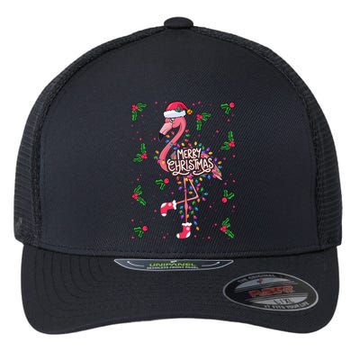 Christmas IM Dreaming Of A Pink Christmas Festive Flamingo Gift Flexfit Unipanel Trucker Cap