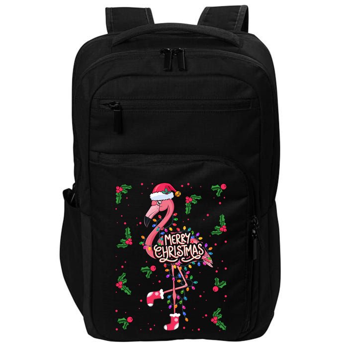 Christmas IM Dreaming Of A Pink Christmas Festive Flamingo Gift Impact Tech Backpack