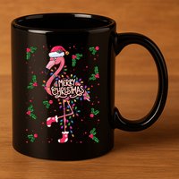 Christmas IM Dreaming Of A Pink Christmas Festive Flamingo Gift 11oz C Handle Ceramic Mug