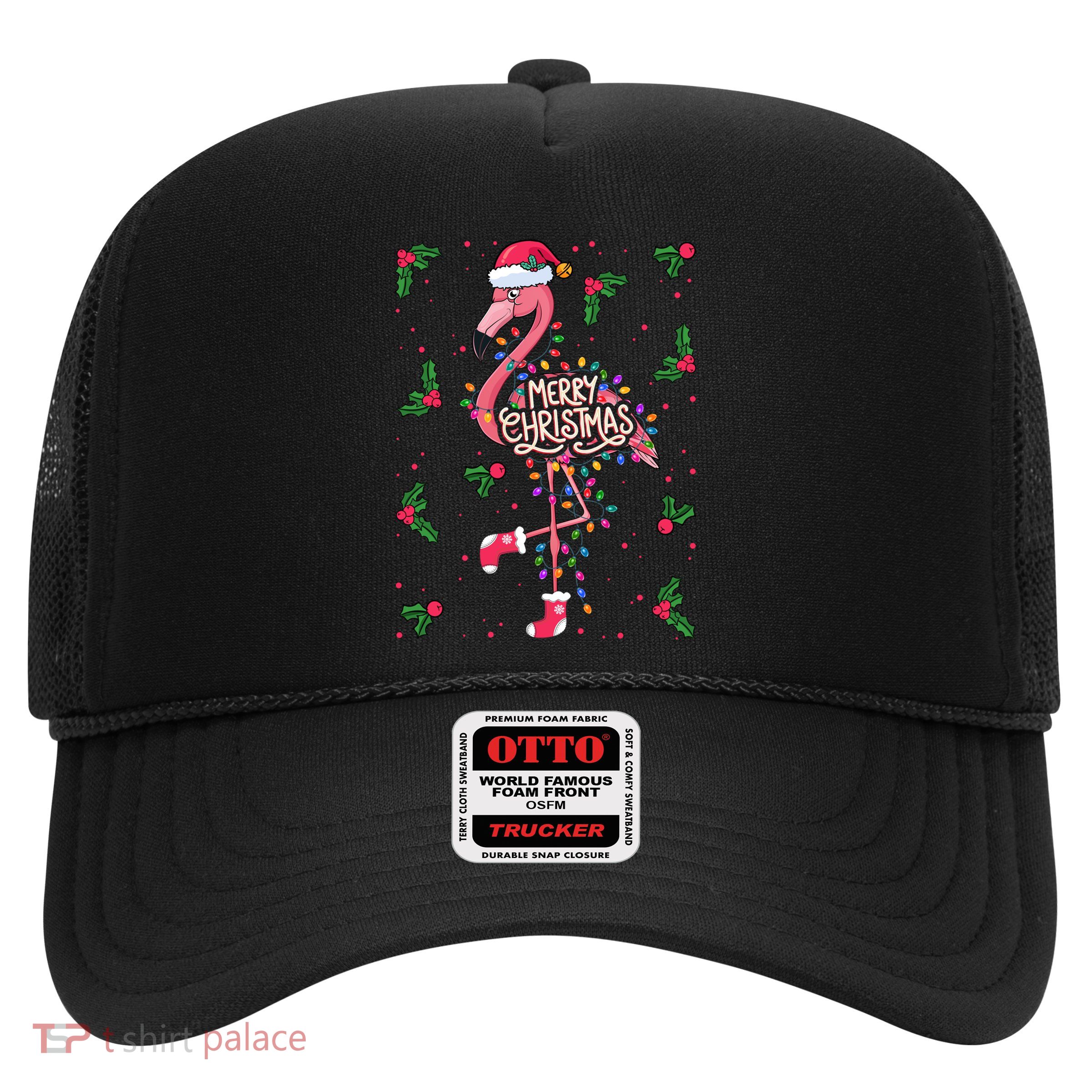 Christmas IM Dreaming Of A Pink Christmas Festive Flamingo Gift Trucker Hat