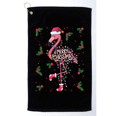 Christmas IM Dreaming Of A Pink Christmas Festive Flamingo Gift Golf Towel