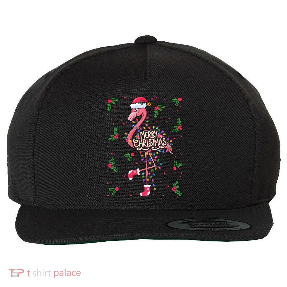 Christmas IM Dreaming Of A Pink Christmas Festive Flamingo Gift Wool Snapback Cap