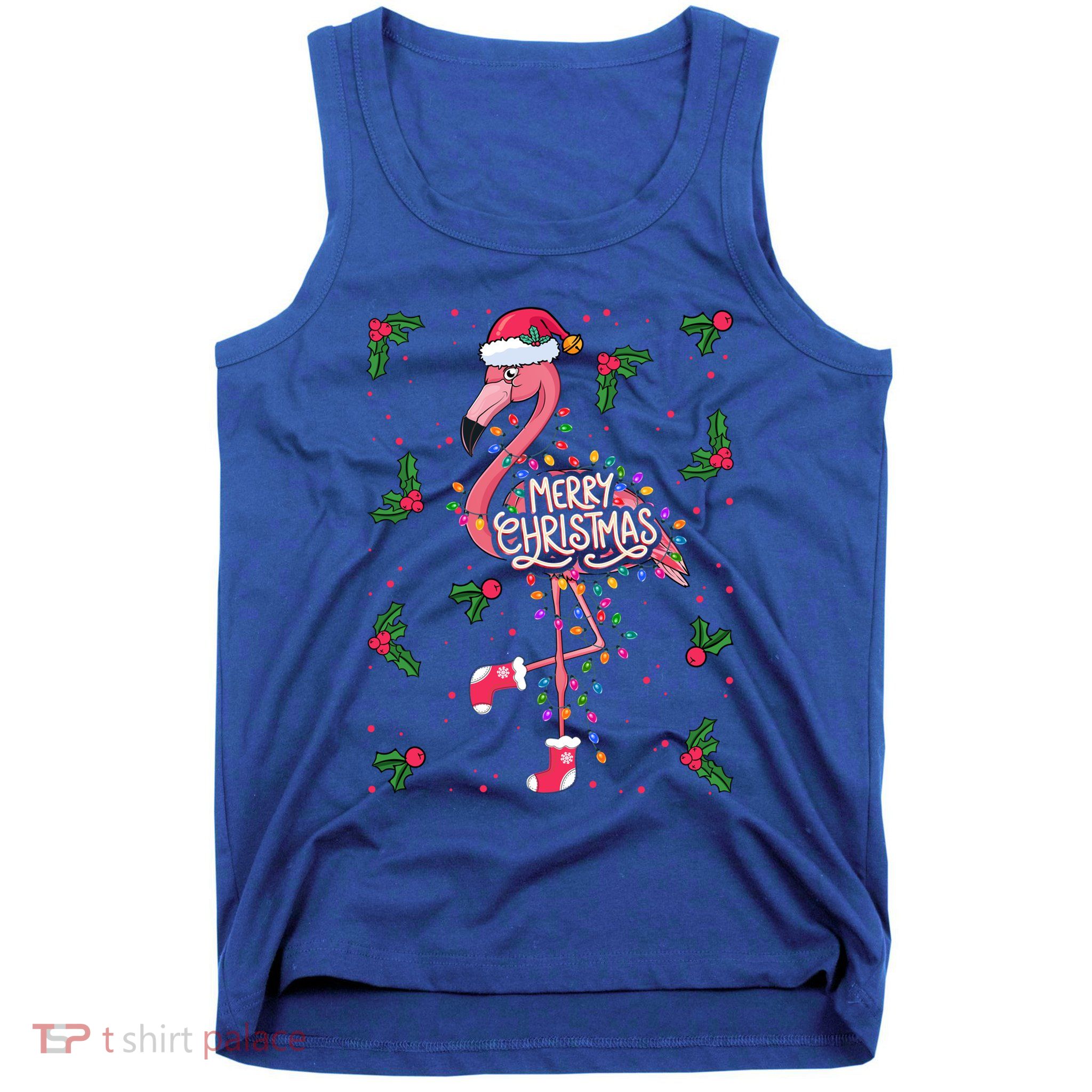 Christmas IM Dreaming Of A Pink Christmas Festive Flamingo Gift Tank Top