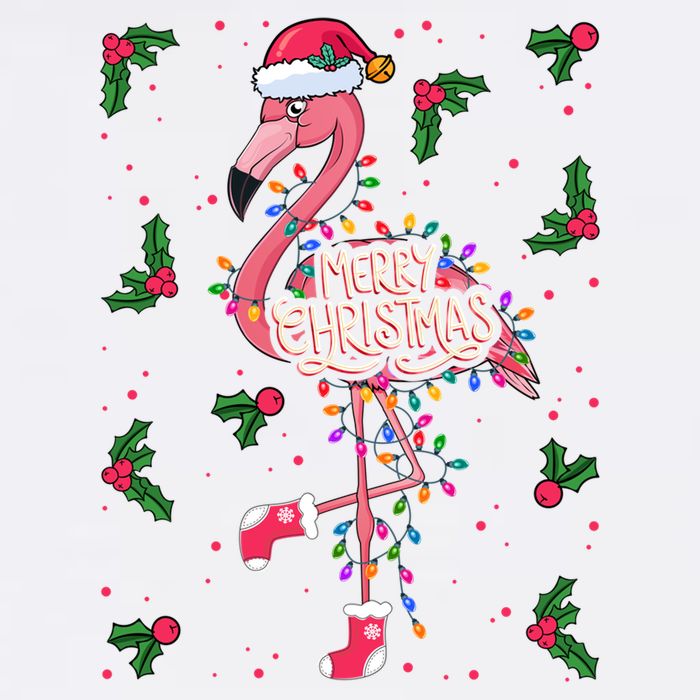 Christmas IM Dreaming Of A Pink Christmas Festive Flamingo Gift Garment-Dyed Sweatshirt