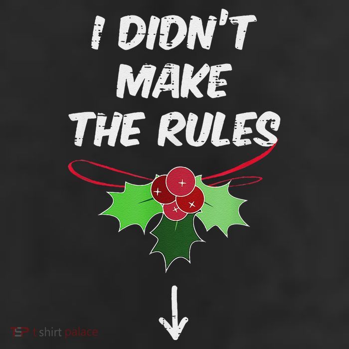 Christmas I Didnt Make Rules Mistletoe Funny Xmas 7 Panel Mesh Trucker Snapback Hat