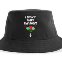 Christmas I Didnt Make Rules Mistletoe Funny Xmas Sustainable Bucket Hat