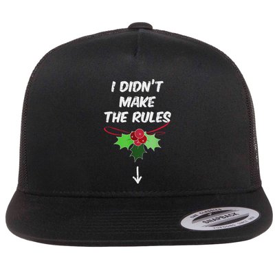 Christmas I Didnt Make Rules Mistletoe Funny Xmas Flatbill Hat