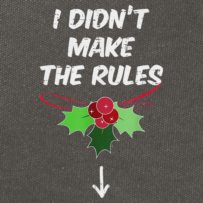 Christmas I Didnt Make Rules Mistletoe Funny Xmas Cotton Canvas Backpack
