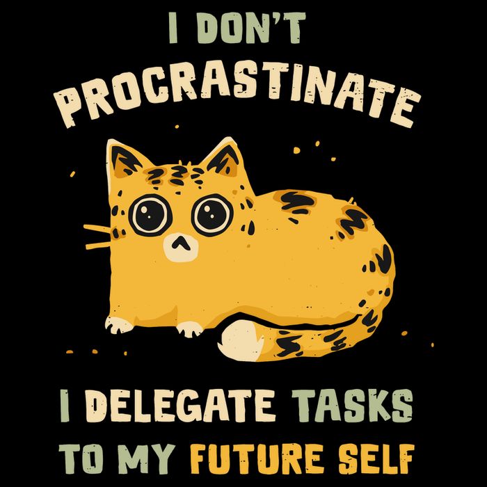 Cat I Don’T Procrastinate I Delegate Tasks To My Future Self Button