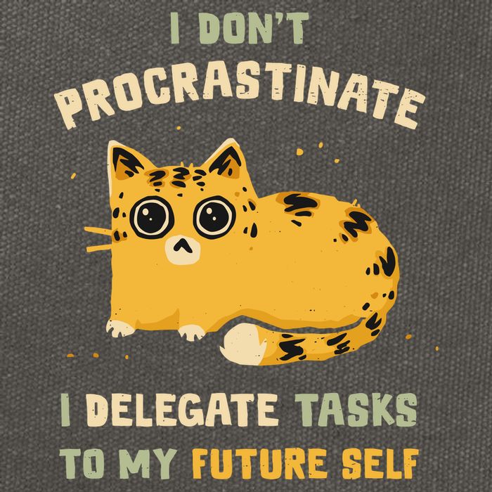 Cat I Don’T Procrastinate I Delegate Tasks To My Future Self Cotton Canvas Backpack