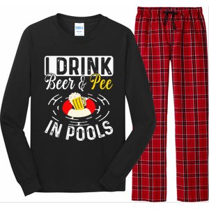 Cool I Drink Beer And Pee In Pools Funny Swimmer Drink Gift Long Sleeve Pajama Set