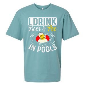 Cool I Drink Beer And Pee In Pools Funny Swimmer Drink Gift Sueded Cloud Jersey T-Shirt