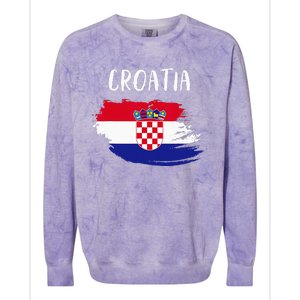 Croatia Indepedence Day Croatia Flag Colorblast Crewneck Sweatshirt