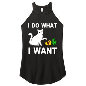 Cat I Do What I Want Women's Perfect Tri Rocker Tank