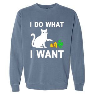 Cat I Do What I Want Garment-Dyed Sweatshirt