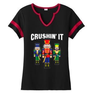 Crushing It Decorative Nut Cracker Ladies Halftime Notch Neck Tee