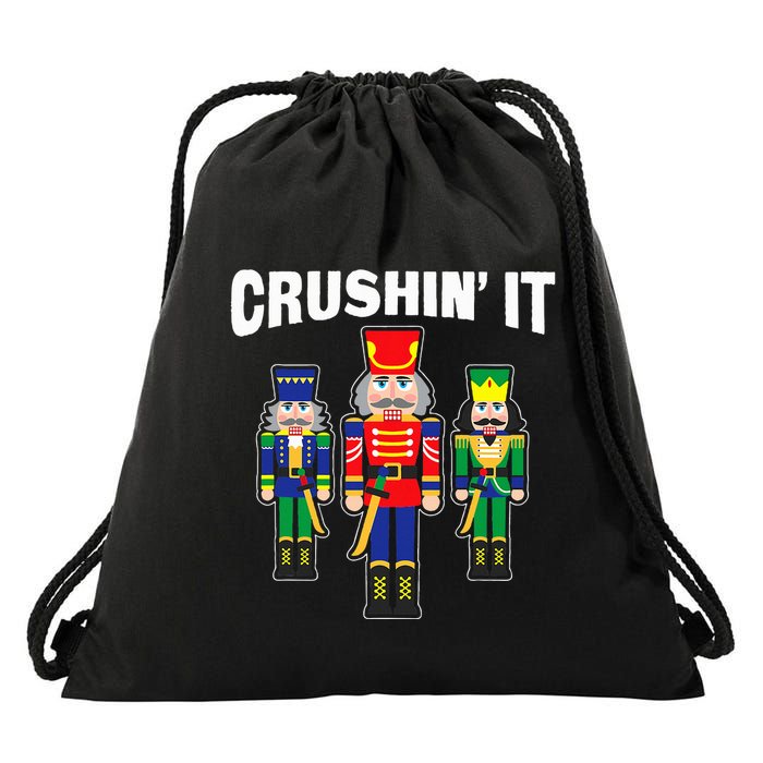Crushing It Decorative Nut Cracker Drawstring Bag