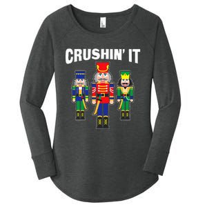 Crushing It Decorative Nut Cracker Women's Perfect Tri Tunic Long Sleeve Shirt